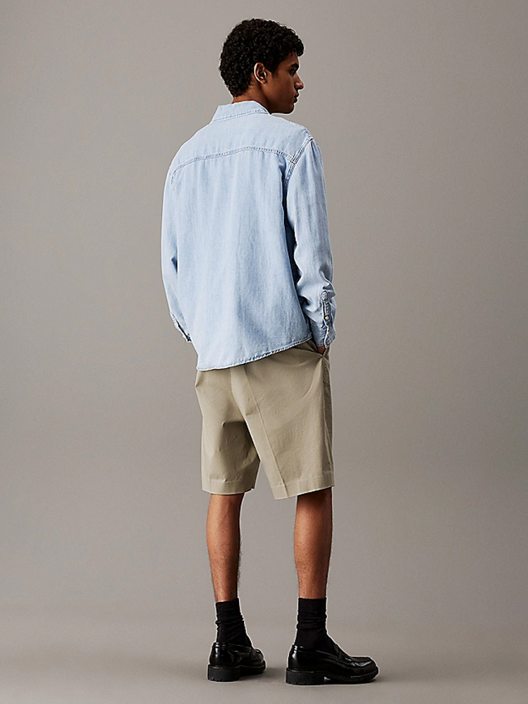 Ανδρικό Τζιν Πουκάμισο Γαλάζιο Calvin Klein J30J327508-1AA