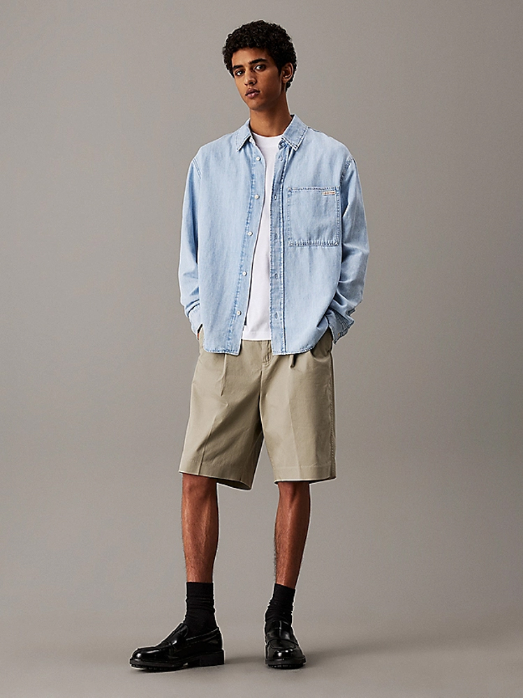 Ανδρικό Τζιν Πουκάμισο Γαλάζιο Calvin Klein J30J327508-1AA