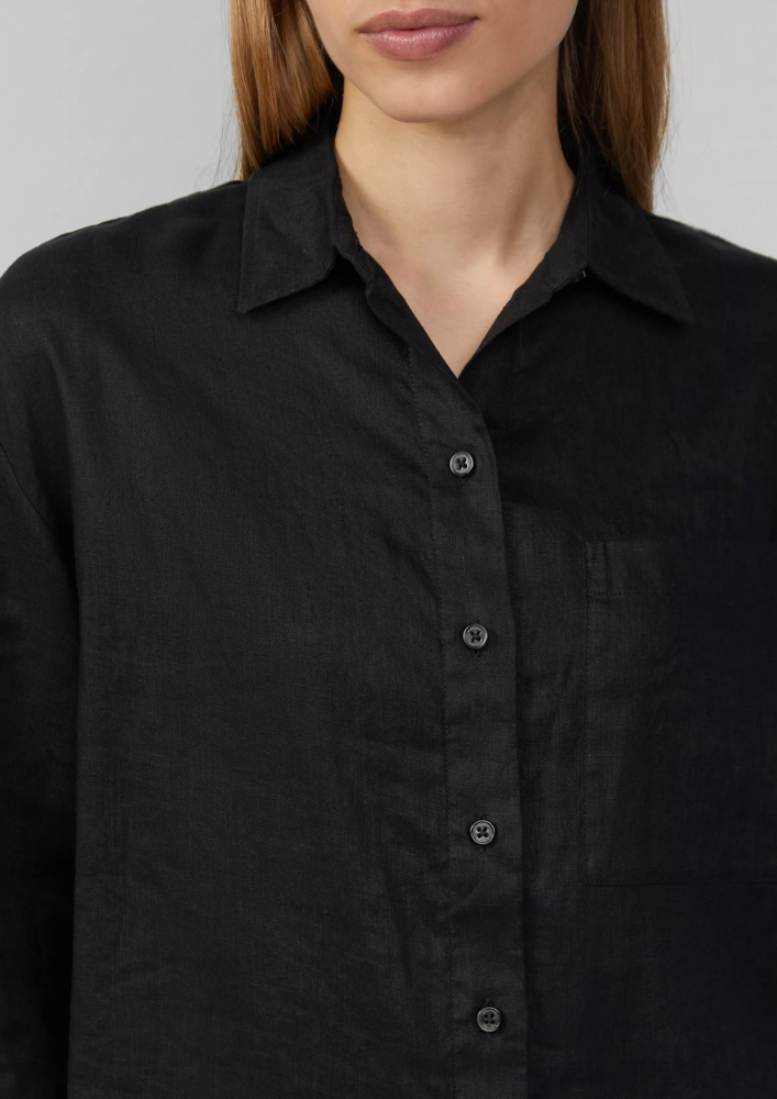 Γυναικείο Λινό Πουκάμισο Μαύρο S.Oliver 2163684-9999