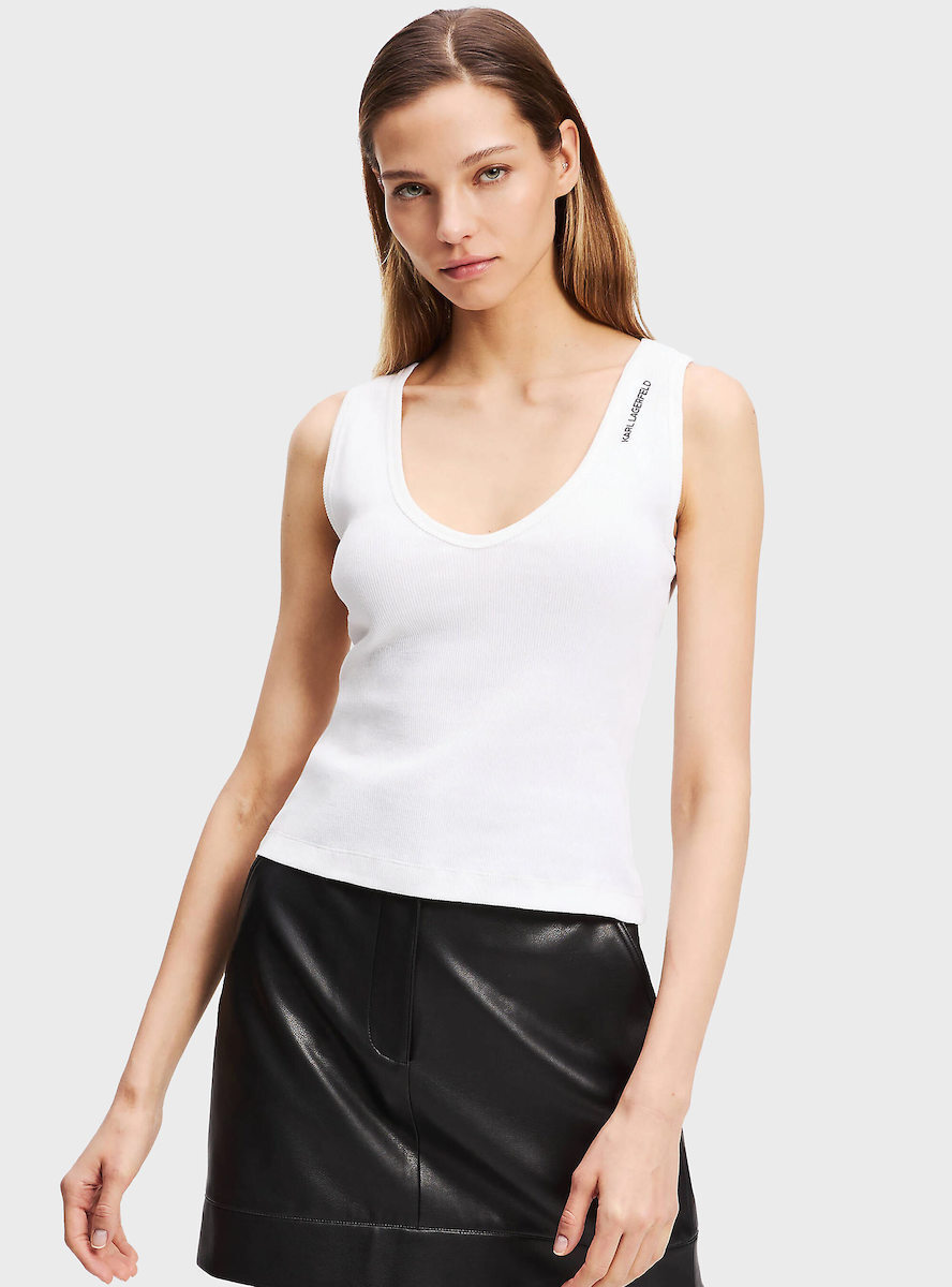 Γυναικείο Tank Top Λευκό Karl Lagerfeld A3W17005-100 WHITE