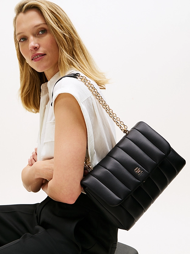 Γυναικεία Τσάντα Μαύρη Tommy Hilfiger AW0AW17669-BDS