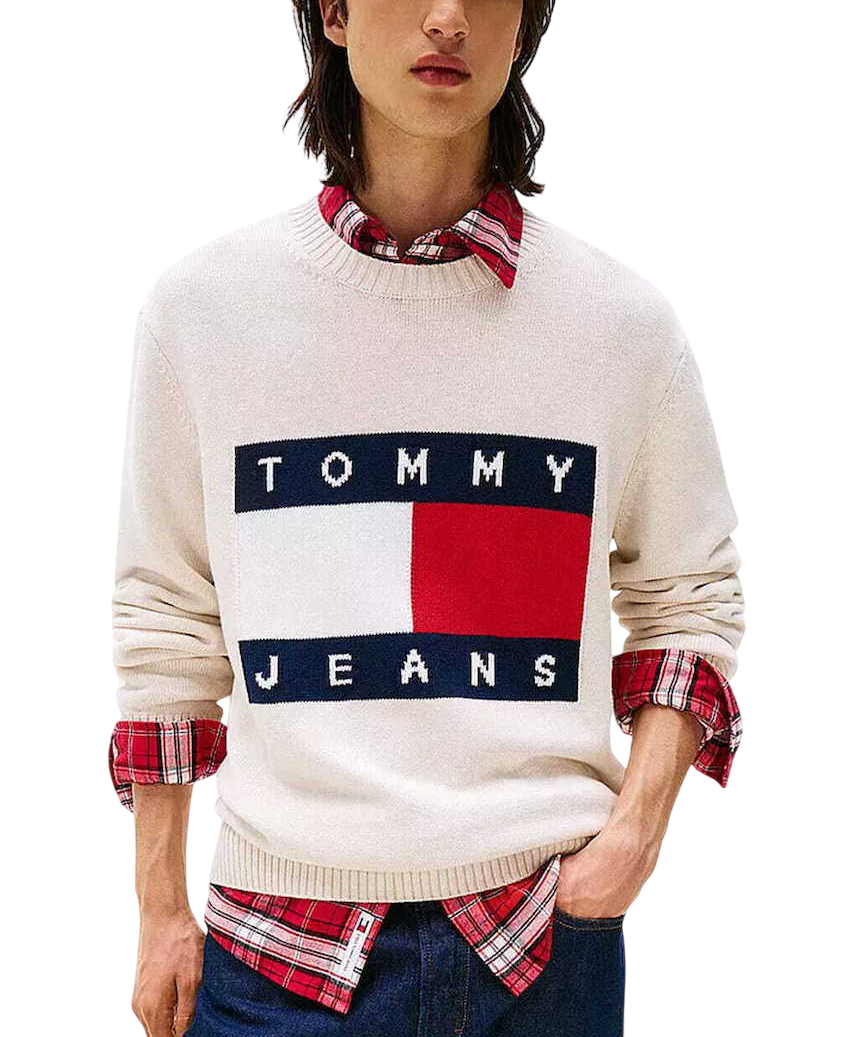 Ανδρικό Πουλόβερ Off White Tommy Jeans DM0DM22105-AFN