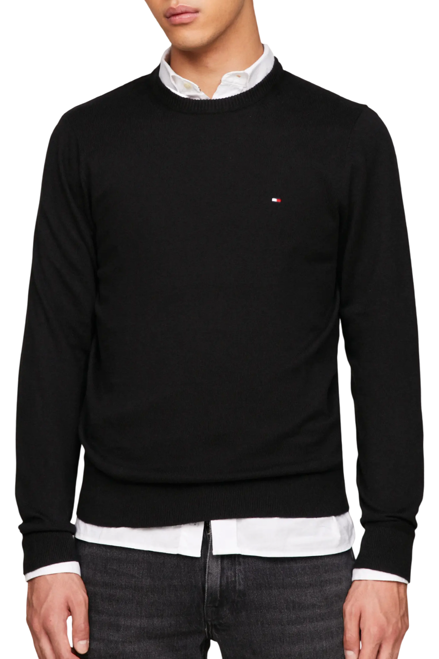 Ανδρικό Πουλόβερ Μαύρο Tommy Hilfiger MW0MW28046-BDS