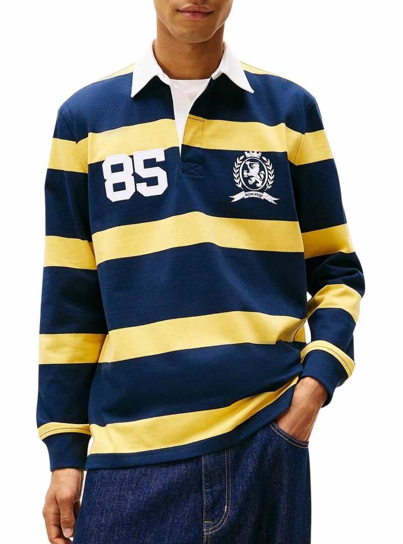 Ανδρικό Rugby Polo Ριγέ Κίτρινο Tommy Jeans DM0DM22074-ZFQ
