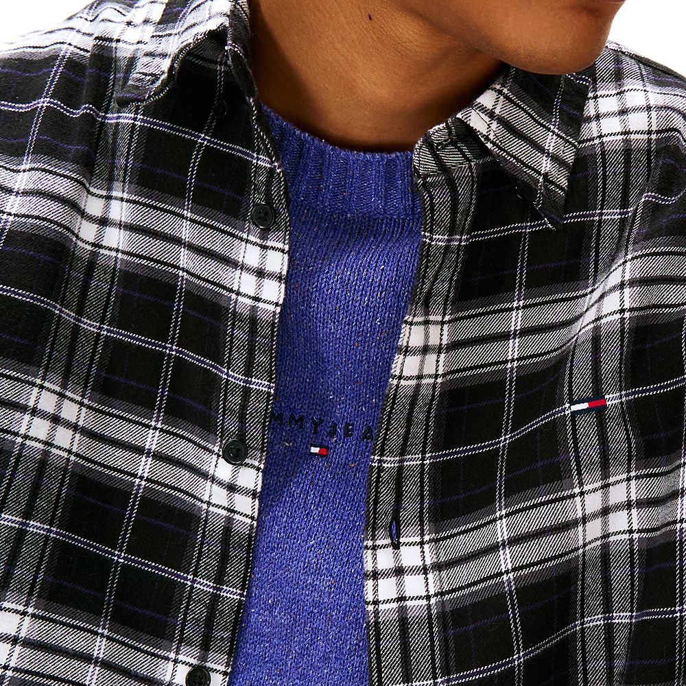 Ανδρικό Καρό Πουκάμισο Μαύρο Tommy Jeans DM0DM22024-BDS