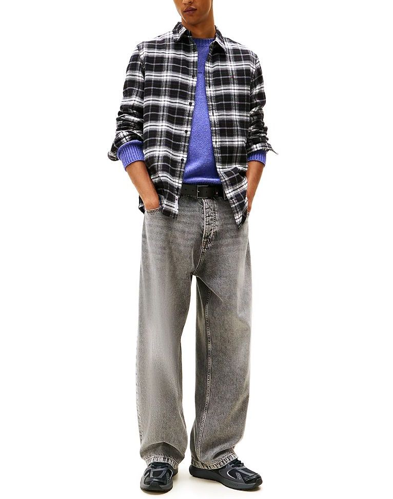 Ανδρικό Καρό Πουκάμισο Μαύρο Tommy Jeans DM0DM22024-BDS