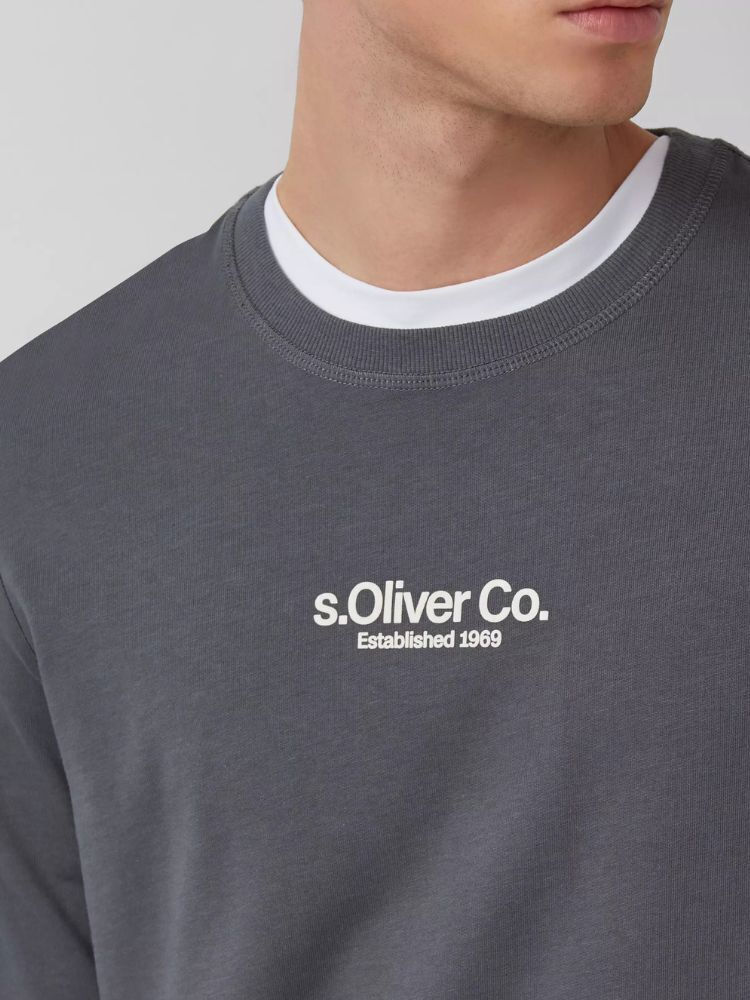 Ανδρικό Μακρυμάνικο T-shirt Γκρι S.Oliver 2169157-95D1