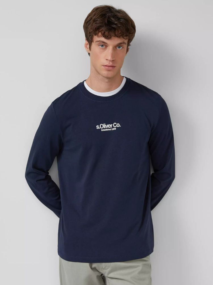 Ανδρικό Μακρυμάνικο T-shirt Navy Μπλε S.Oliver 2169157-59D1