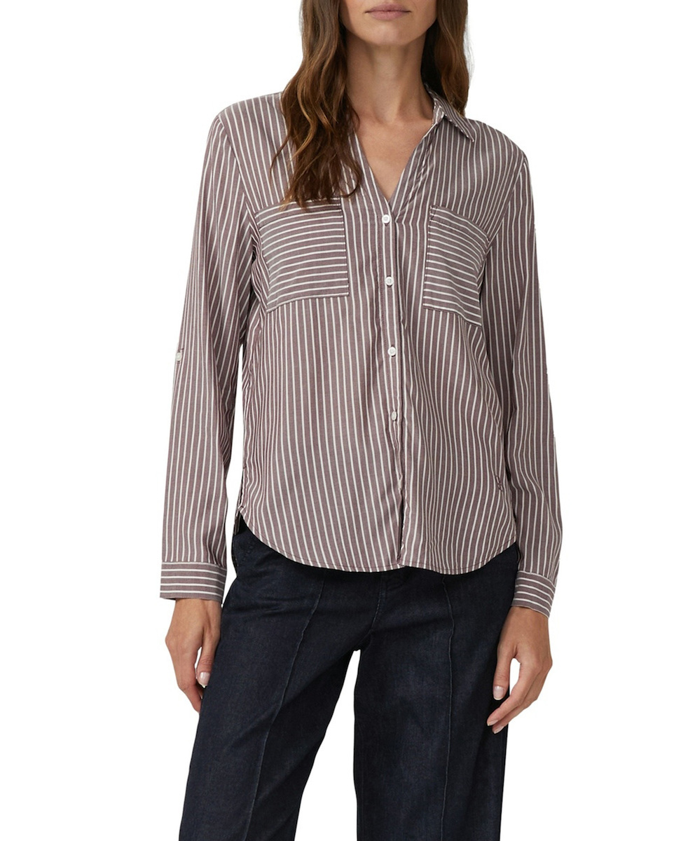 Γυναικείο Ριγέ Πουκάμισο Μπορντό S.Oliver 2173585-39G9