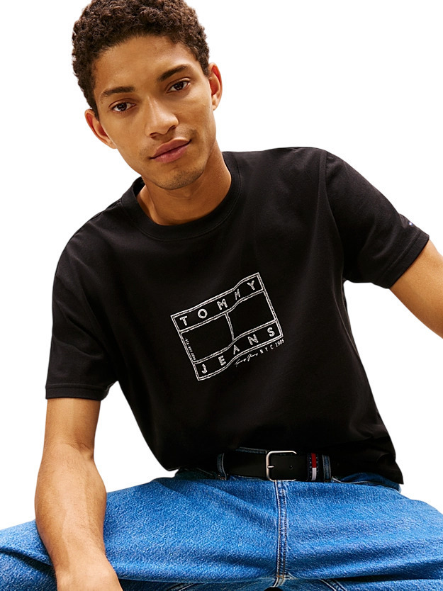 Ανδρικό T-shirt Μαύρο Tommy Jeans DM0DM22317-BDS