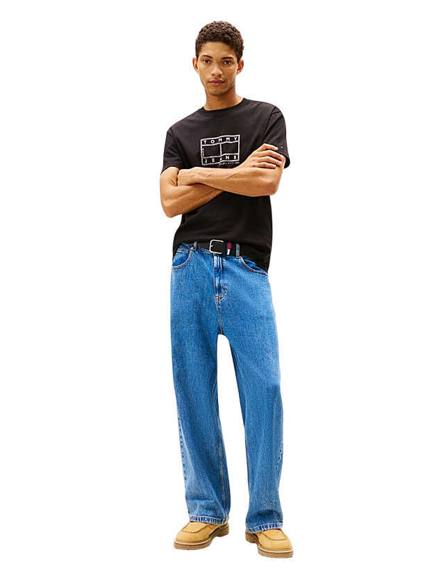 Ανδρικό T-shirt Μαύρο Tommy Jeans DM0DM22317-BDS