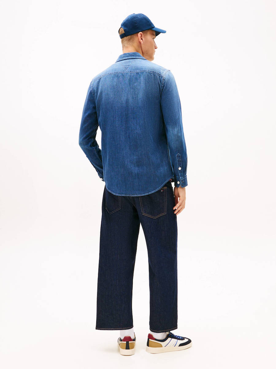 Ανδρικό Τζιν Πουκάμισο Navy Μπλε Tommy Jeans DM0DM22303-1BK