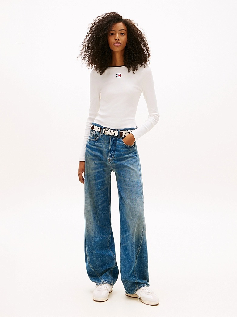 Γυναικεία Μακρυμάνικη Μπλούζα Λευκή Tommy Jeans DW0DW21839-YBL