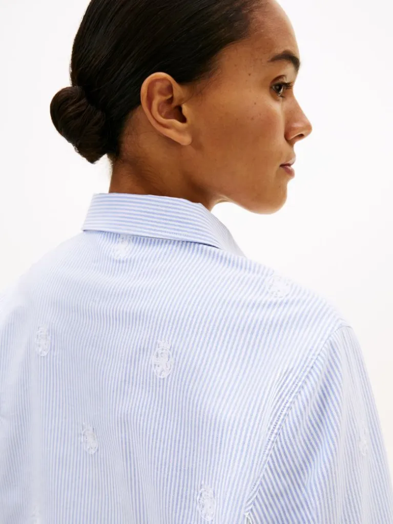 Γυναικείο Ριγέ Πουκάμισο Γαλάζιο Tommy Hilfiger WW0WW49386-0Y7