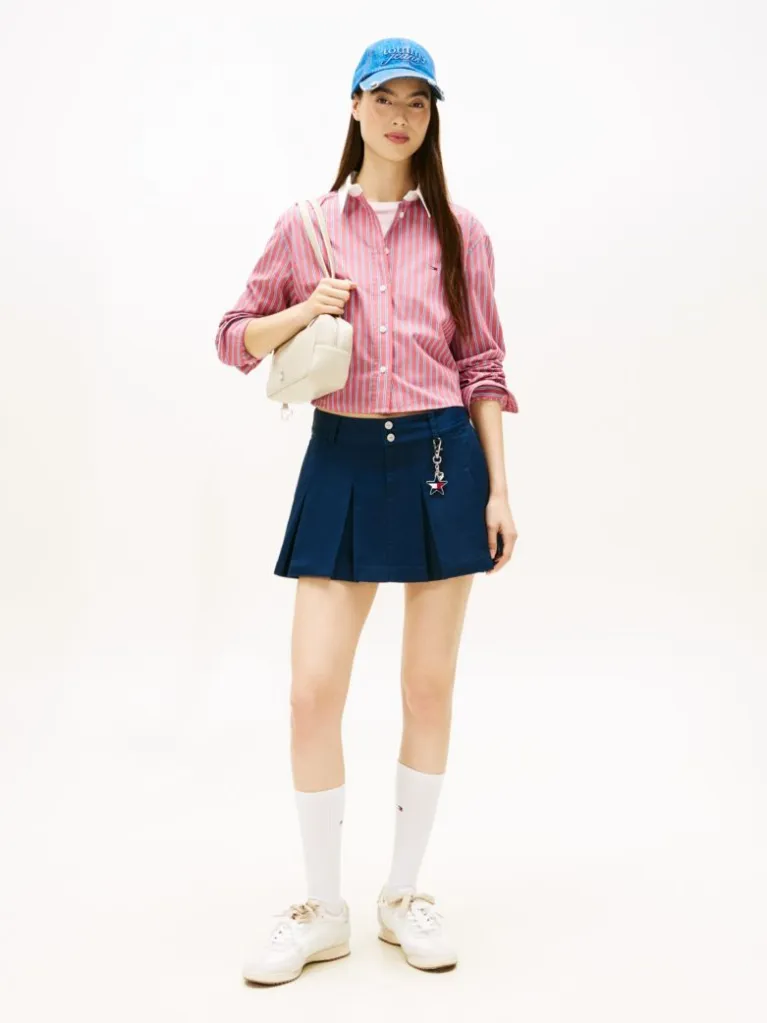 Γυναικείο Ριγέ Πουκάμισο Ροζ Tommy Jeans DW0DW22078-0E3