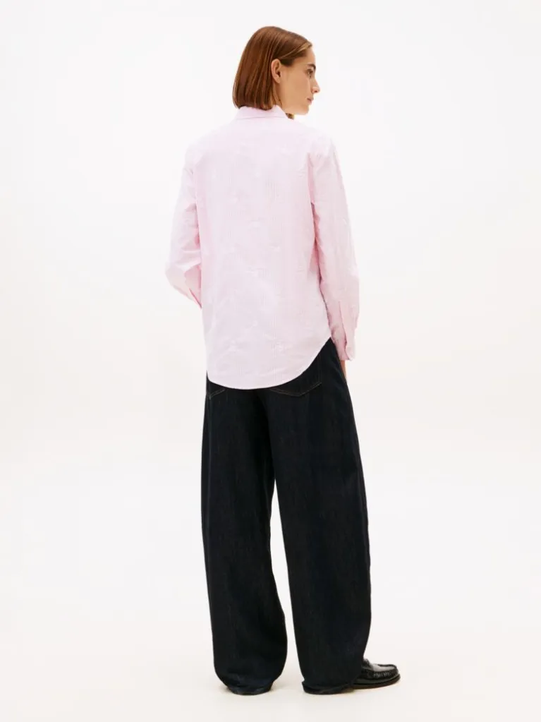 Γυναικείο Ριγέ Πουκάμισο Ροζ Tommy Hilfiger WW0WW49386-04J