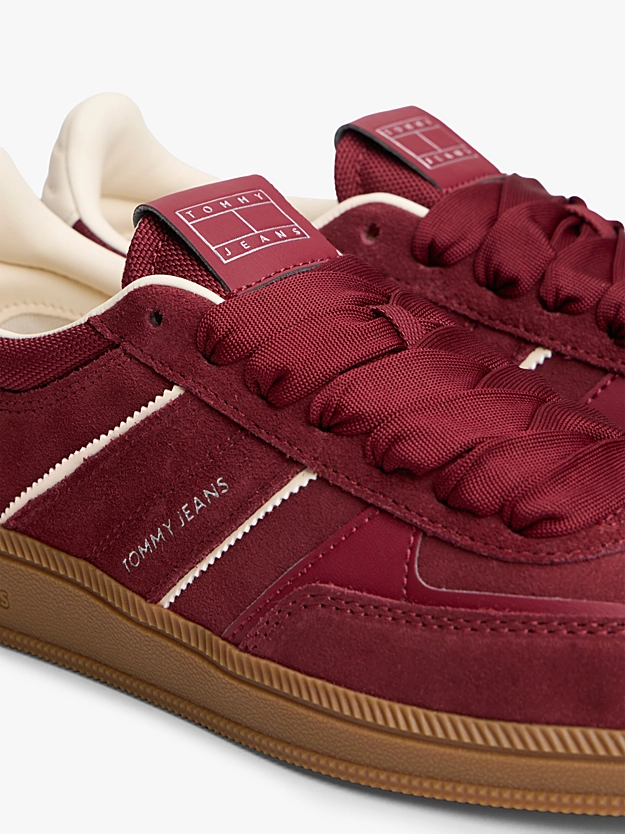 Γυναικεία Δερμάτινα Greenwich Sneakers Μπορντό Tommy Jeans EN0EN02924-XKK