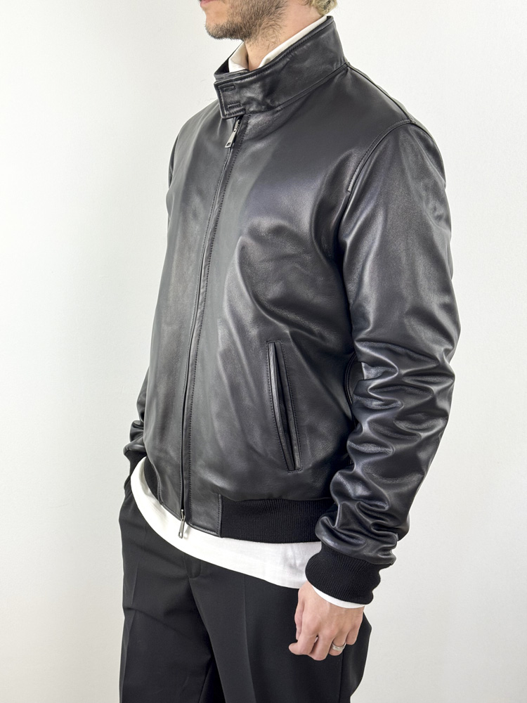 Ανδρικό Δερμάτινο Μπουφάν Μαύρο Maffei 51220-NERO