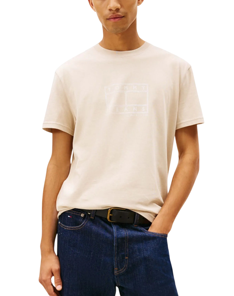 Ανδρικό T-shirt Μπεζ Tommy Jeans DM0DM22317-ABY