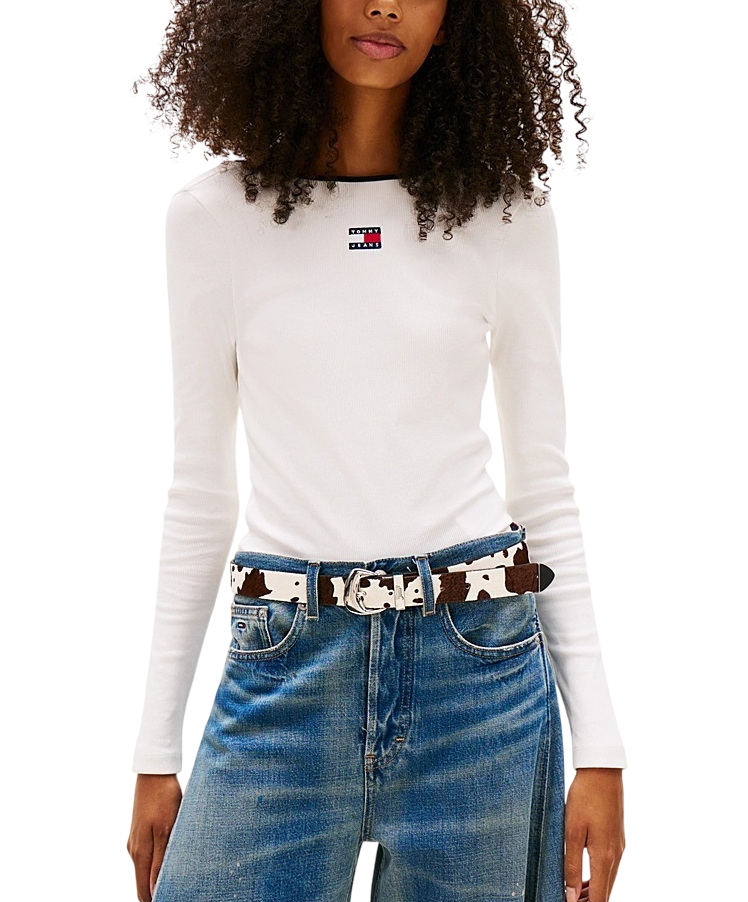 Γυναικεία Μακρυμάνικη Μπλούζα Λευκή Tommy Jeans DW0DW21839-YBL