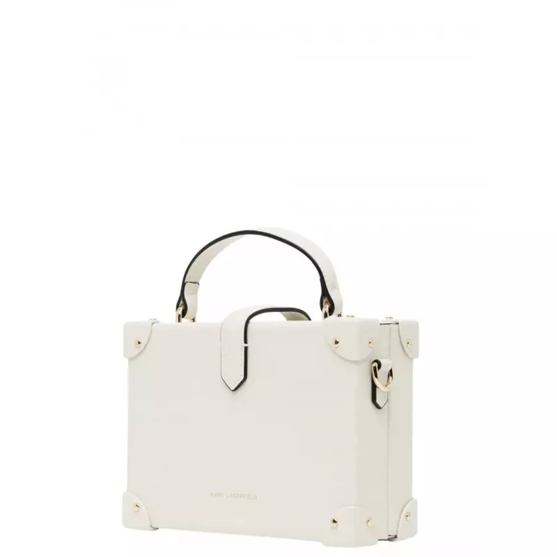 Γυναικεία Δερμάτινη K/Autograph Τσάντα Τσάντα Off White Karl Lagerfeld B1W30100-110 OFF WHITE