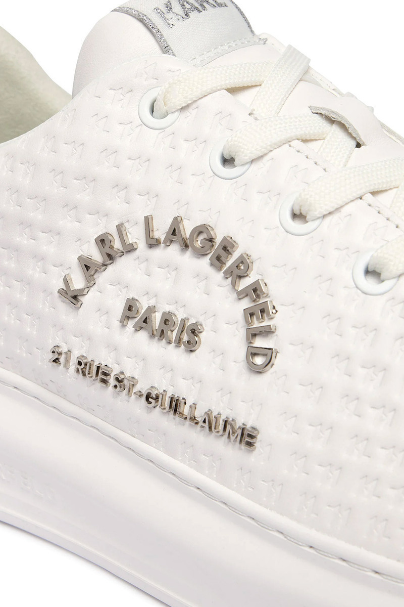 Ανδρικά Δερμάτινα KAPRI KL Microgram Sneakers Λευκά Karl Lagerfeld KL52536K-011 WHITE