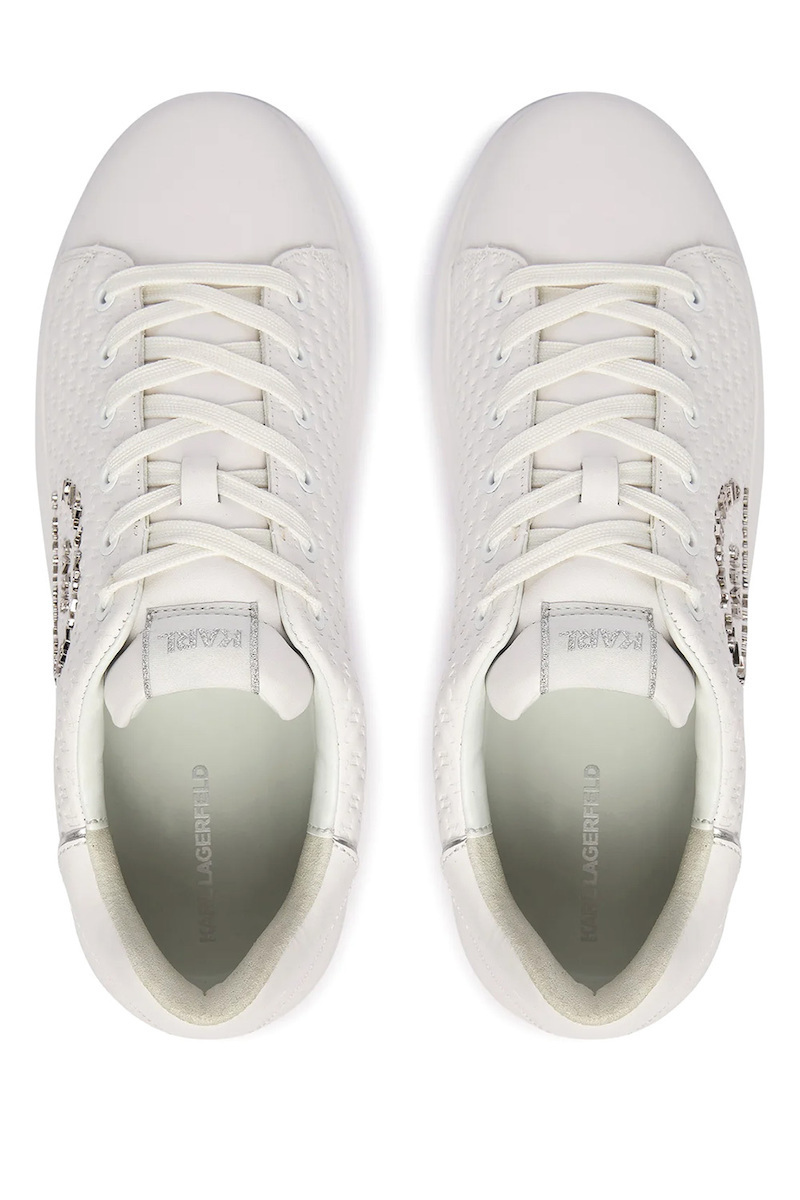 Ανδρικά Δερμάτινα KAPRI KL Microgram Sneakers Λευκά Karl Lagerfeld KL52536K-011 WHITE