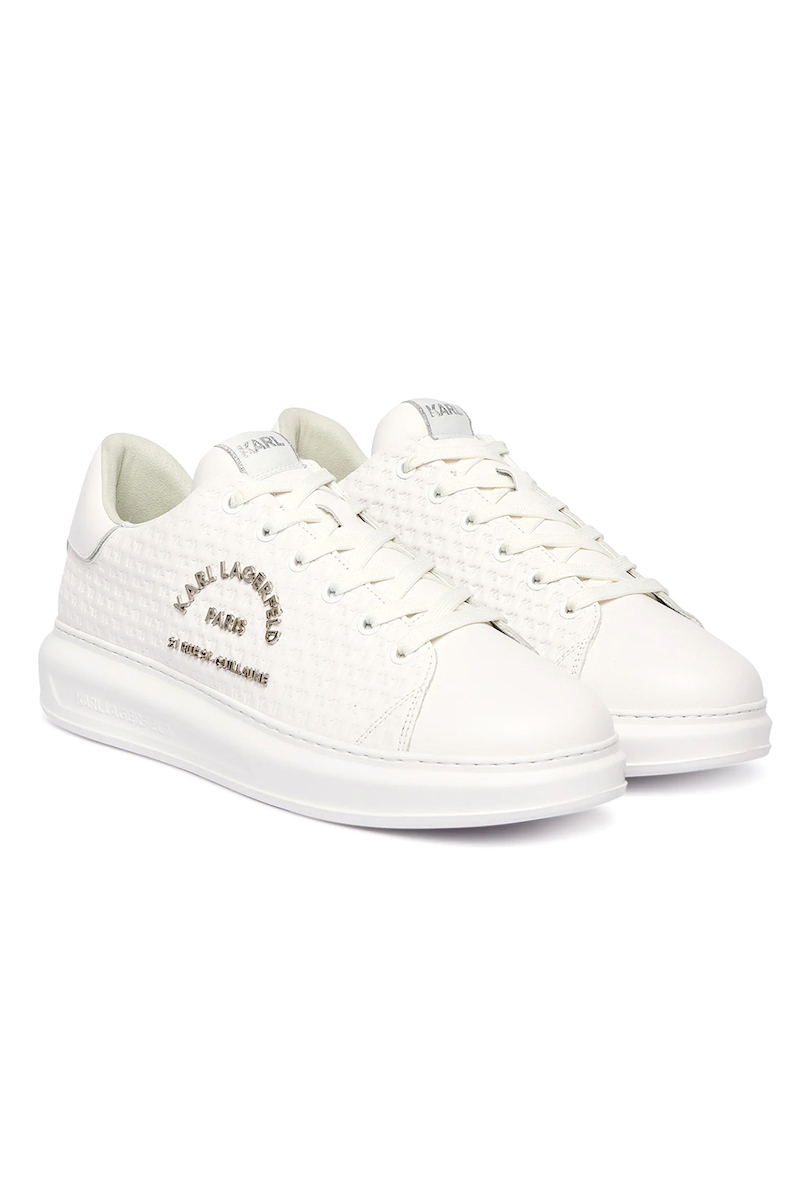 Ανδρικά Δερμάτινα KAPRI KL Microgram Sneakers Λευκά Karl Lagerfeld KL52536K-011 WHITE