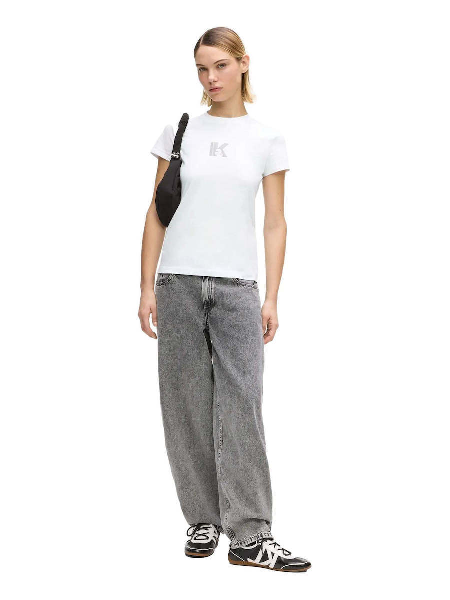 Γυναικείο Slim T-shirt Λευκό Karl Lagerfeld Jeans B2W17064-100 WHITE