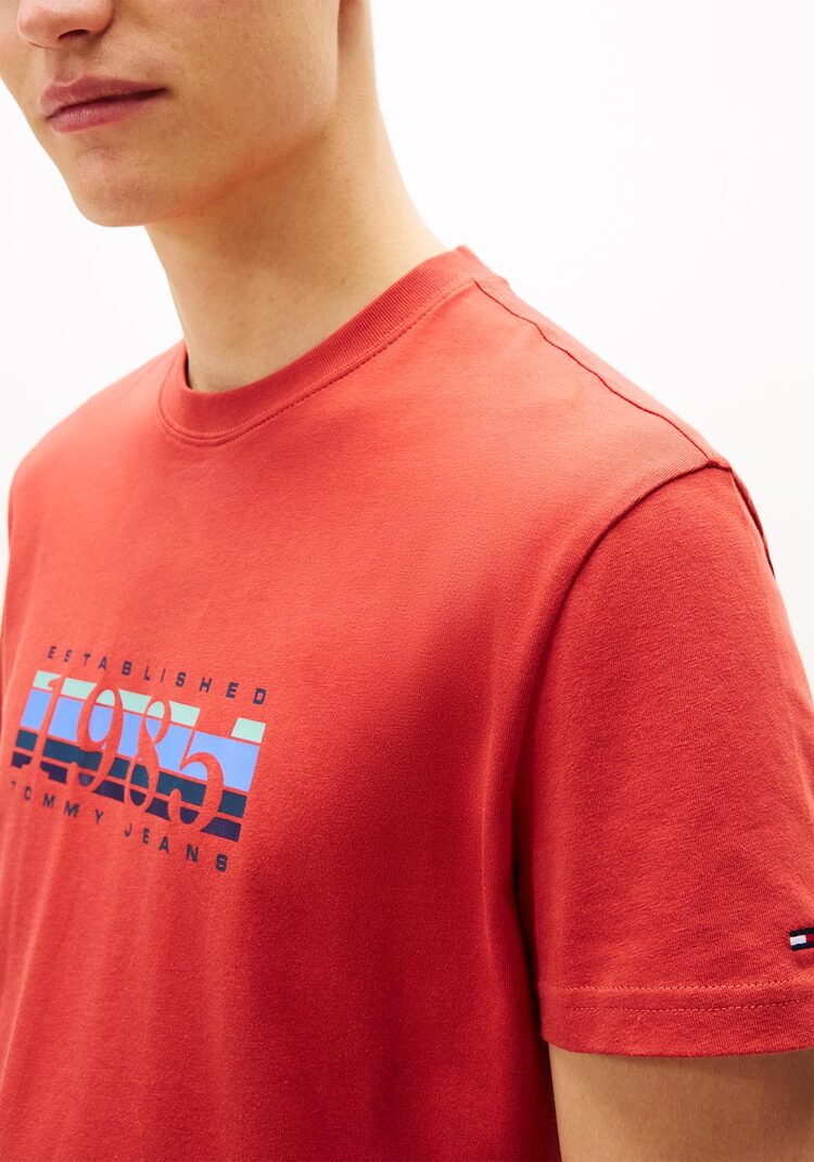 Ανδρικό T-shirt Κόκκινο Tommy Jeans DM0DM22307-XL0