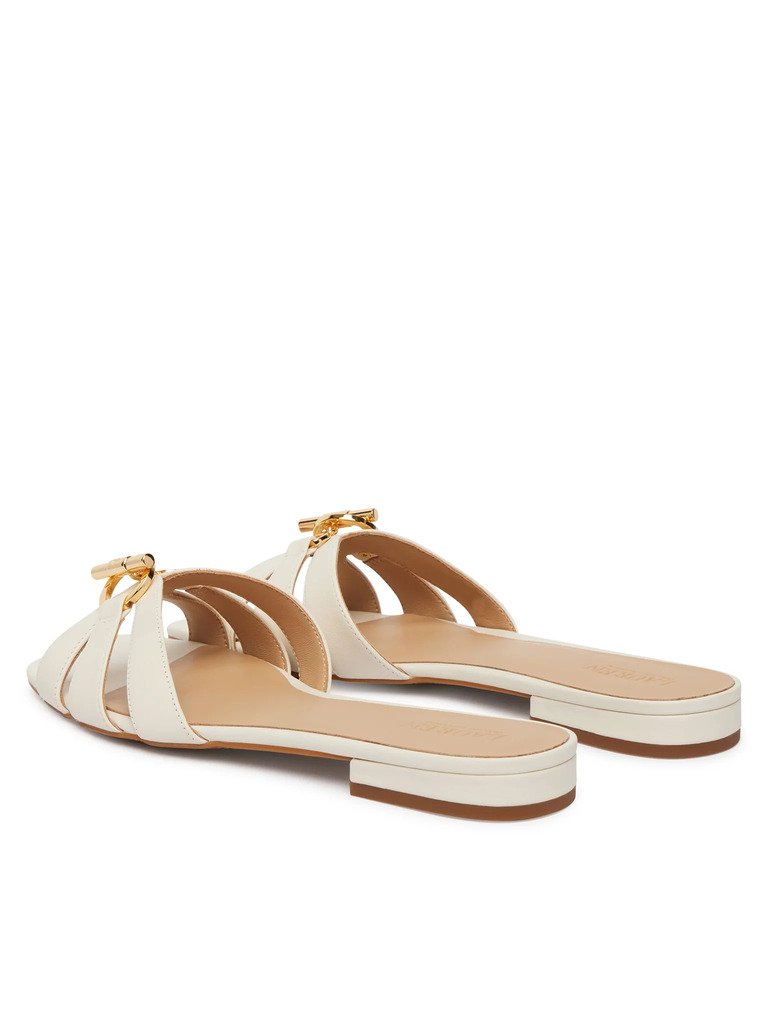 Γυναικείες Δερμάτινες Blaike Παντόφλες Λευκές Ralph Lauren 802982875007-WHITE