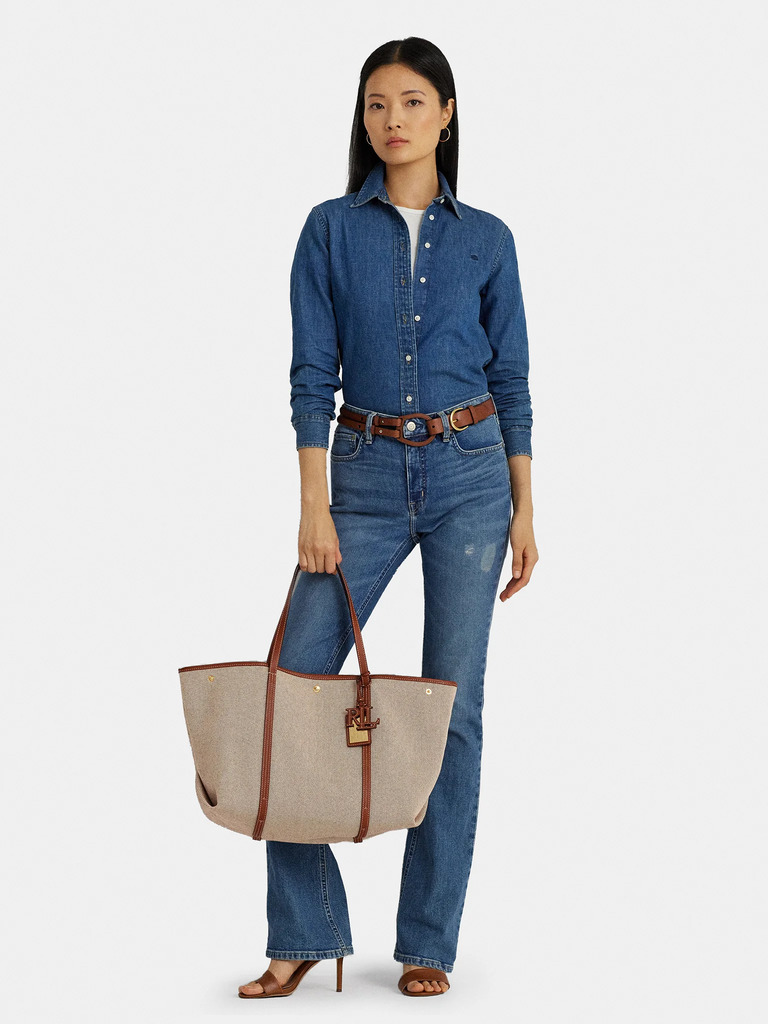 Γυναικεία Emerie Tote Τσάντα Μπεζ Ralph Lauren 431920062002-NATURAL