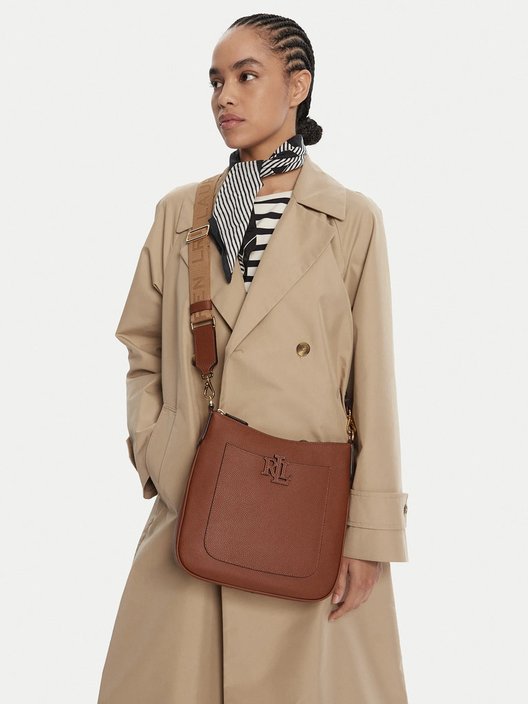Γυναικεία Δερμάτινη Cameryn Τσάντα Χιαστί Καφέ Ralph Lauren 431970152002-TAN