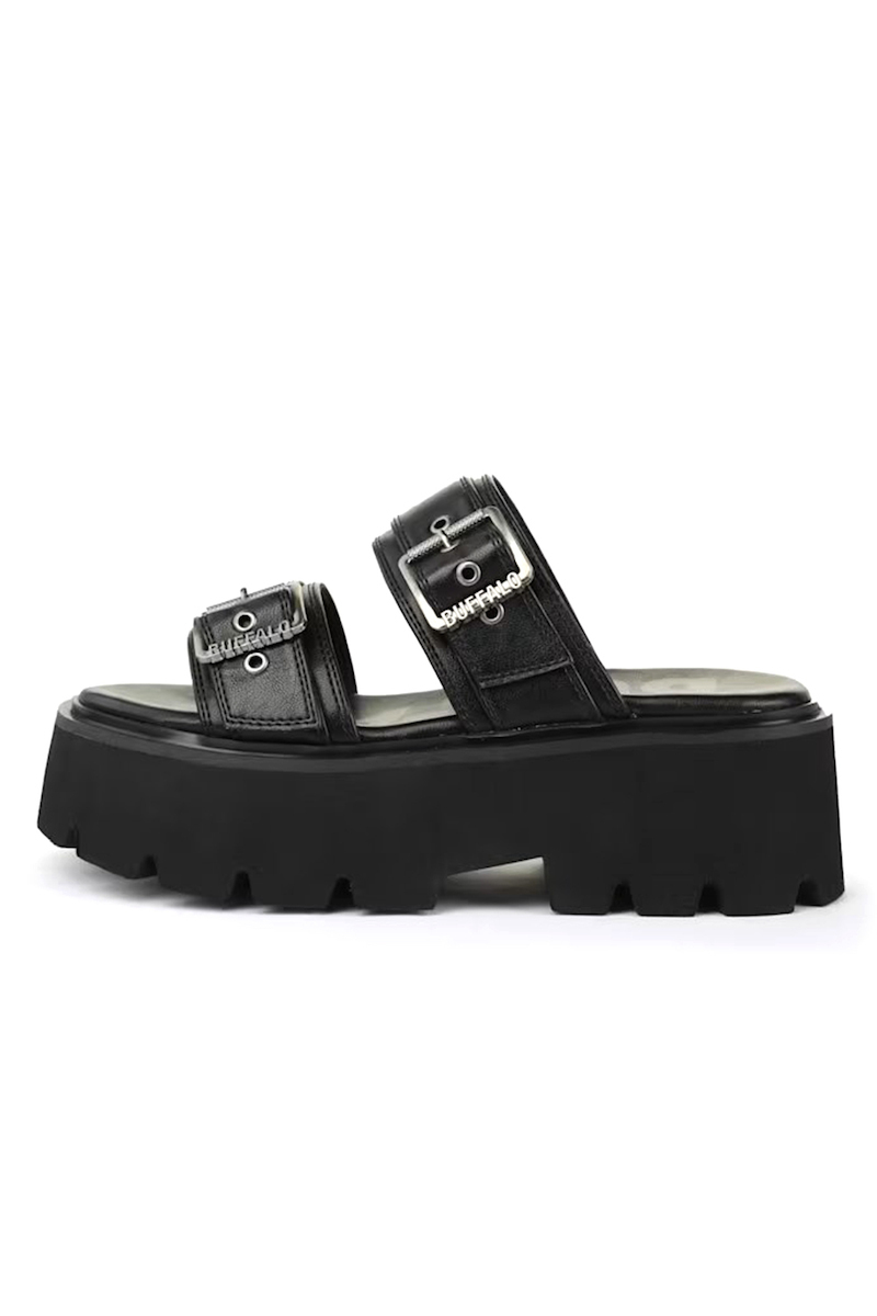 Γυναικείες Brake Two Strap Παντόφλες Μαύρες Buffalo BUF1602362-BLACK