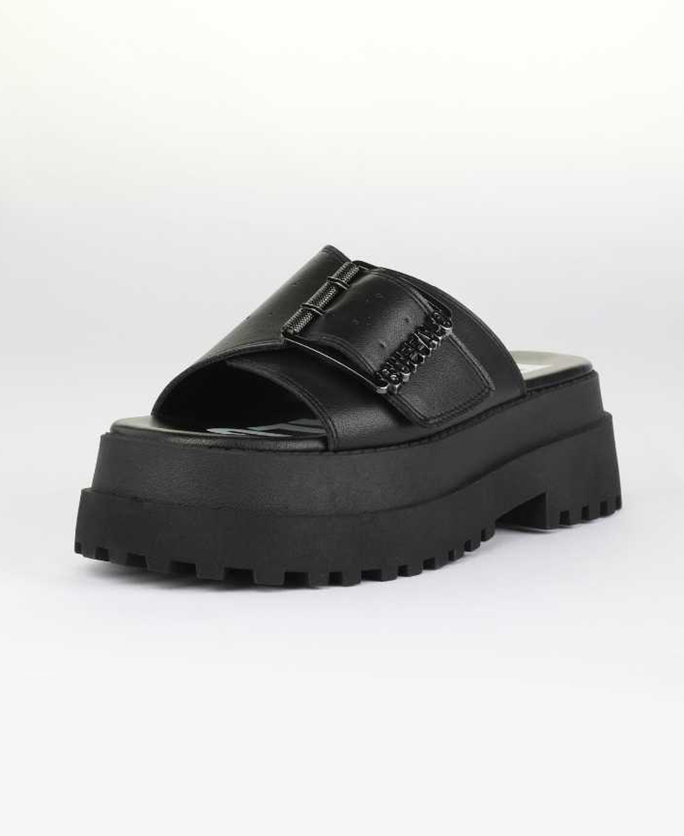 Γυναικείες Pluto Slide Buckle Παντόφλες Μαύρες Buffalo BUF1602333-BLACK