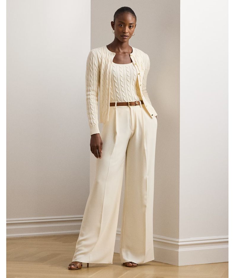Γυναικεία Ralhan Πλεκτή Ζακέτα Εκρού Ralph Lauren 200932225001-Natural