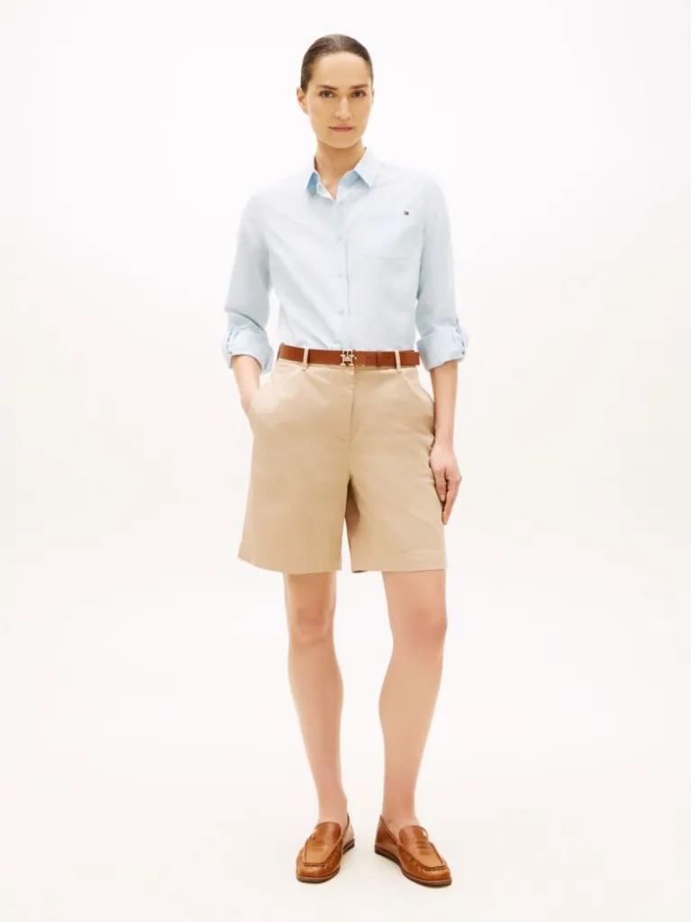 Γυναικεία Βερμούδα Μπεζ Tommy Hilfiger WW0WW49648-AEG