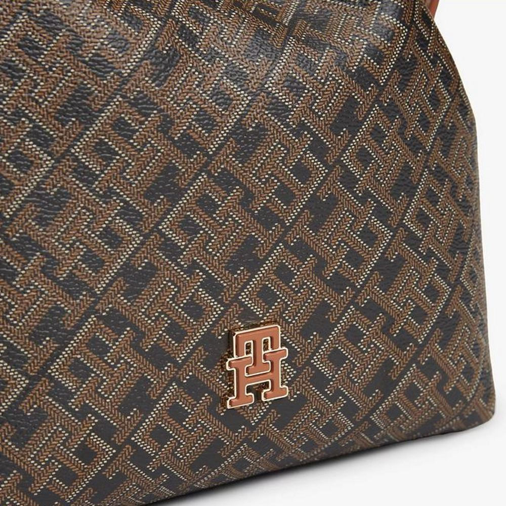 Γυναικεία TH Monoplay Bucket Τσάντα Καφέ Tommy Hilfiger AW0AW18847-0GJ