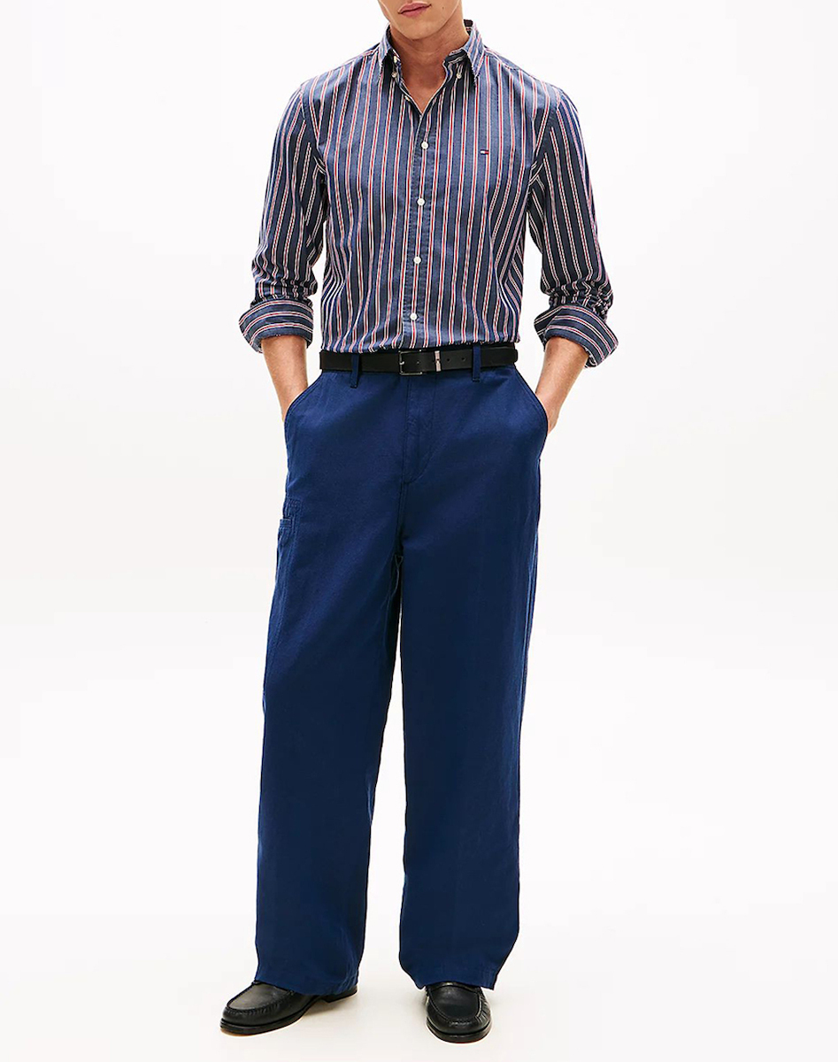 Ανδρικό Ριγέ Πουκάμισο Navy Μπλε Tommy Hilfiger MW0MW42441-0A4