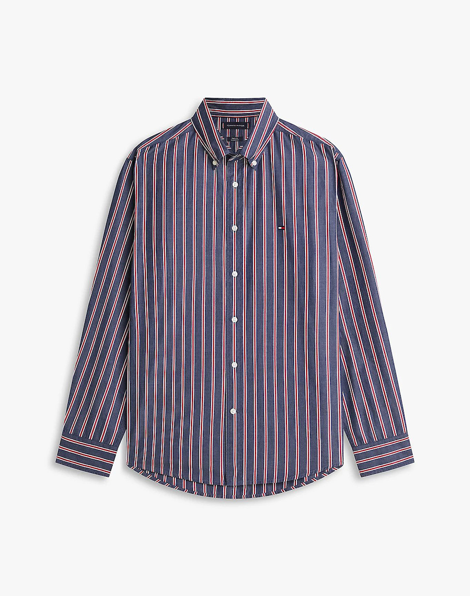 Ανδρικό Ριγέ Πουκάμισο Navy Μπλε Tommy Hilfiger MW0MW42441-0A4