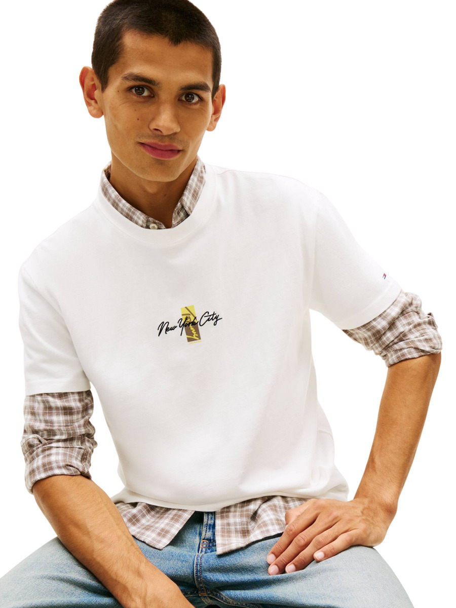 Ανδρικό T-shirt Λευκό Tommy Jeans DM0DM22532-YBL