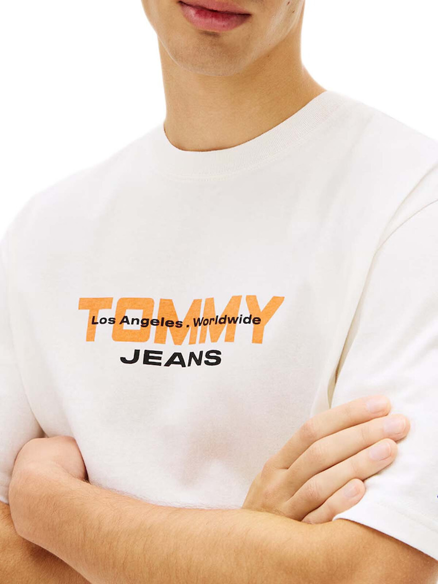 Ανδρικό T-shirt Λευκό Tommy Jeans DM0DM22550-YBL