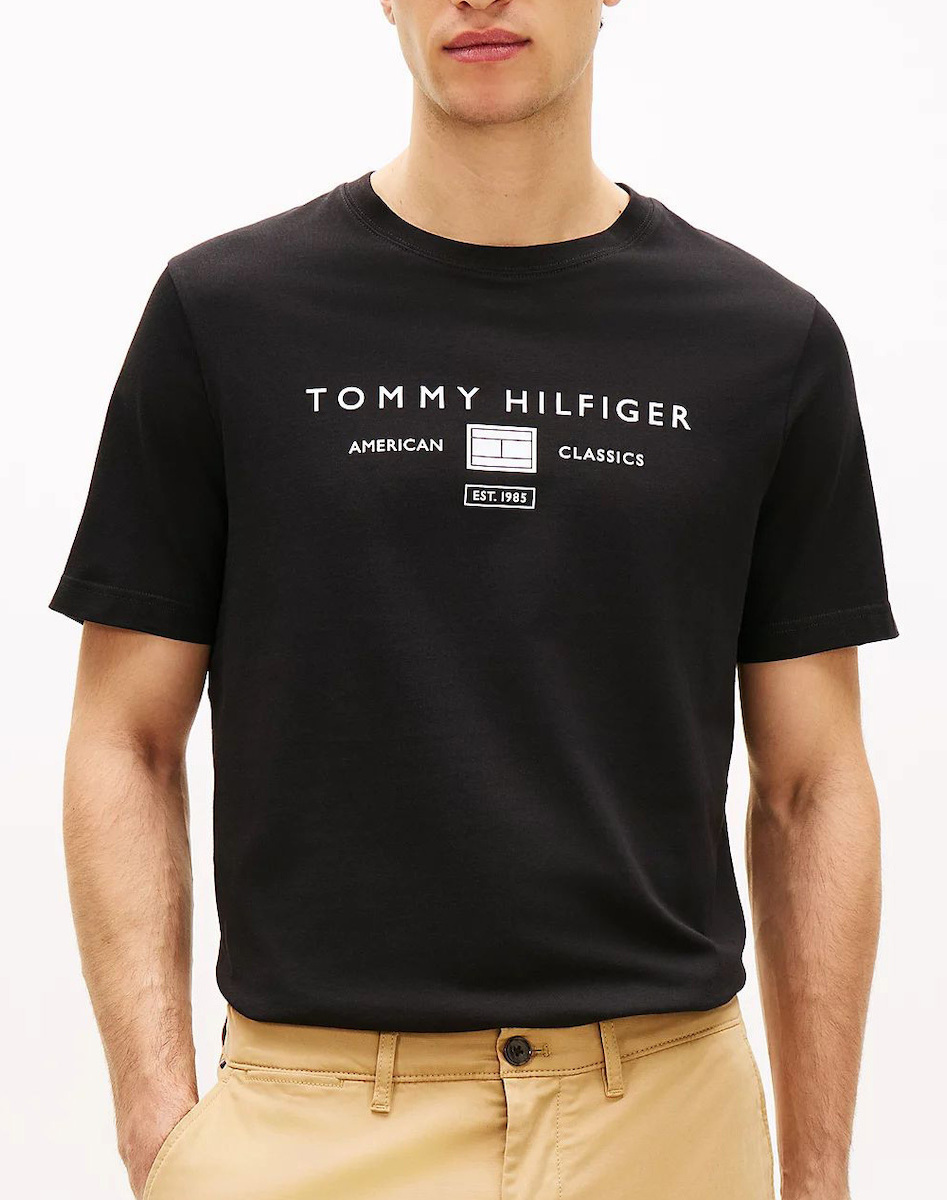 Ανδρικό T-shirt Μαύρο Tommy Hilfiger MW0MW42365-BDS