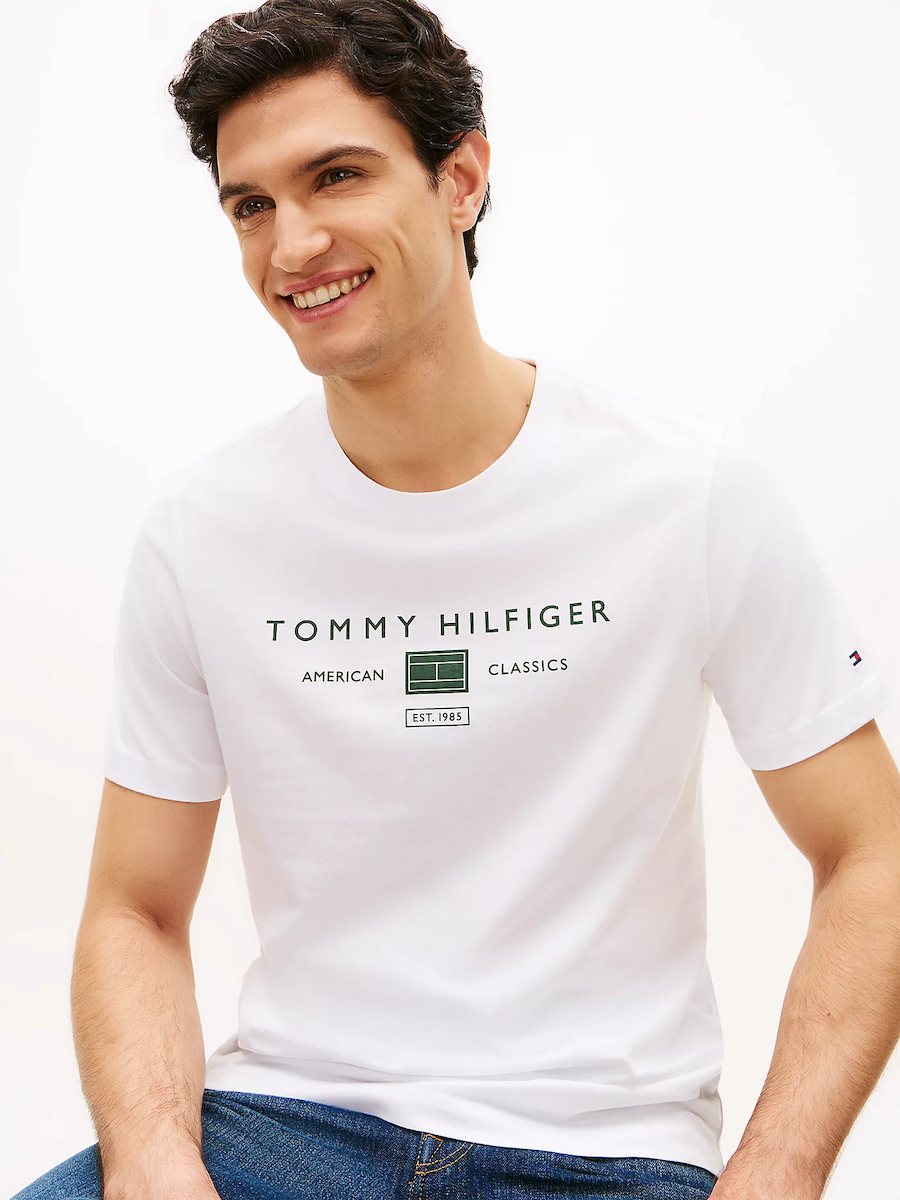 Ανδρικό T-shirt Λευκό Tommy Hilfiger MW0MW42365-YBR