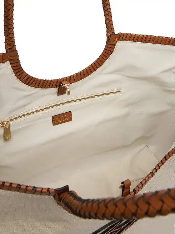 Γυναικεία Λινή Tote Τσάντα Μπεζ Tommy Hilfiger AW0AW18629-0F4