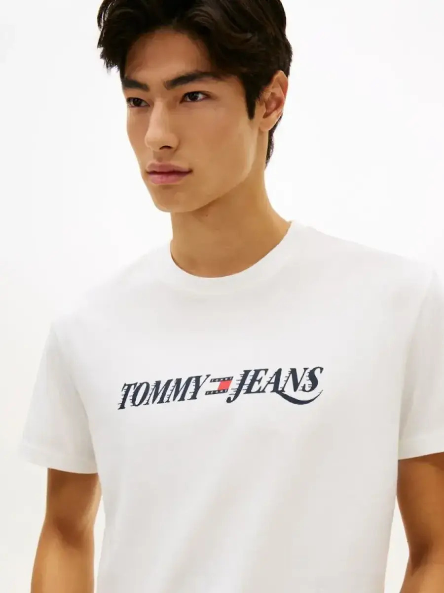 Ανδρικό T-shirt Λευκό Tommy Jeans DM0DM22548-YBL