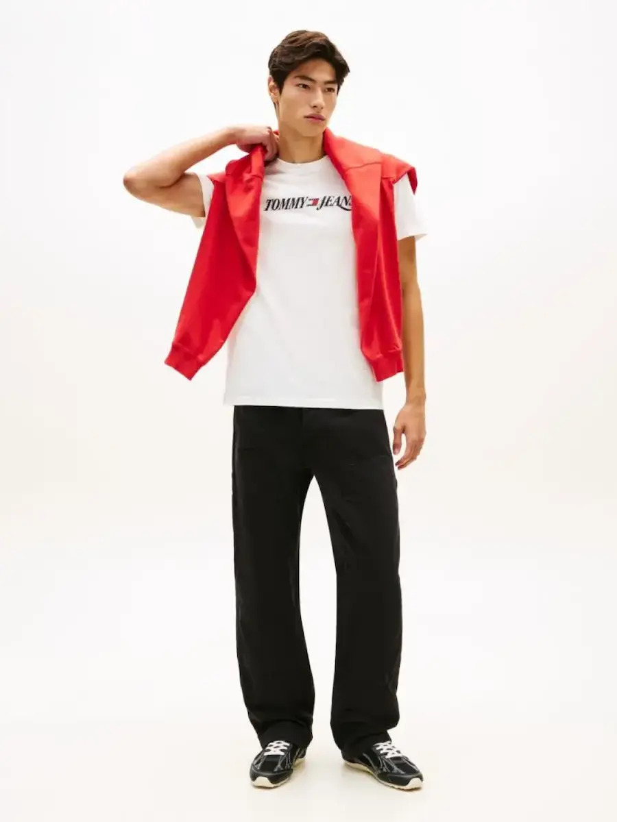 Ανδρικό T-shirt Λευκό Tommy Jeans DM0DM22548-YBL