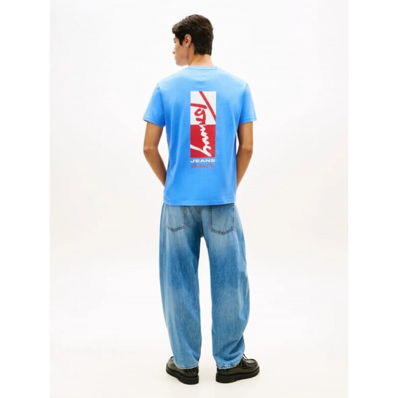 Ανδρικό T-shirt Γαλάζιο Tommy Jeans DM0DM22532-C38