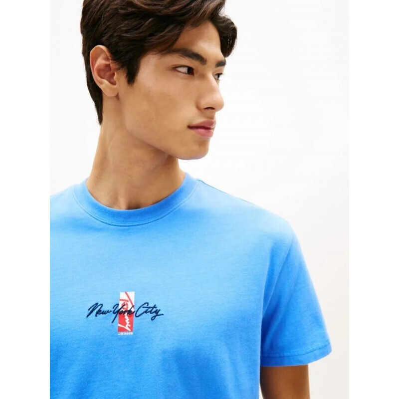 Ανδρικό T-shirt Γαλάζιο Tommy Jeans DM0DM22532-C38