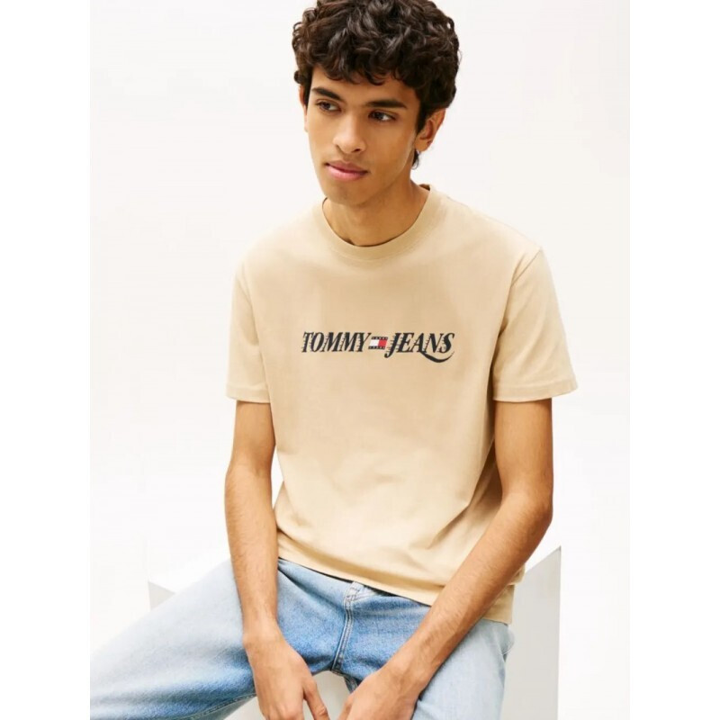 Ανδρικό T-shirt Μπεζ Tommy Jeans DM0DM22548-AB9